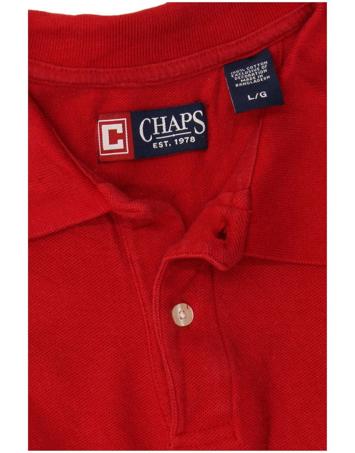 CHAPS Mens Polo Shirt Large Red Cotton