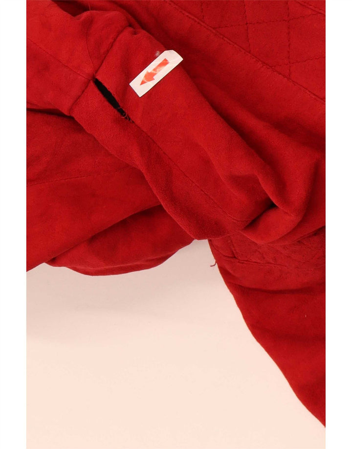 Vintage Womens 1 Button Suede Blazer Jacket UK 12 Medium Red
