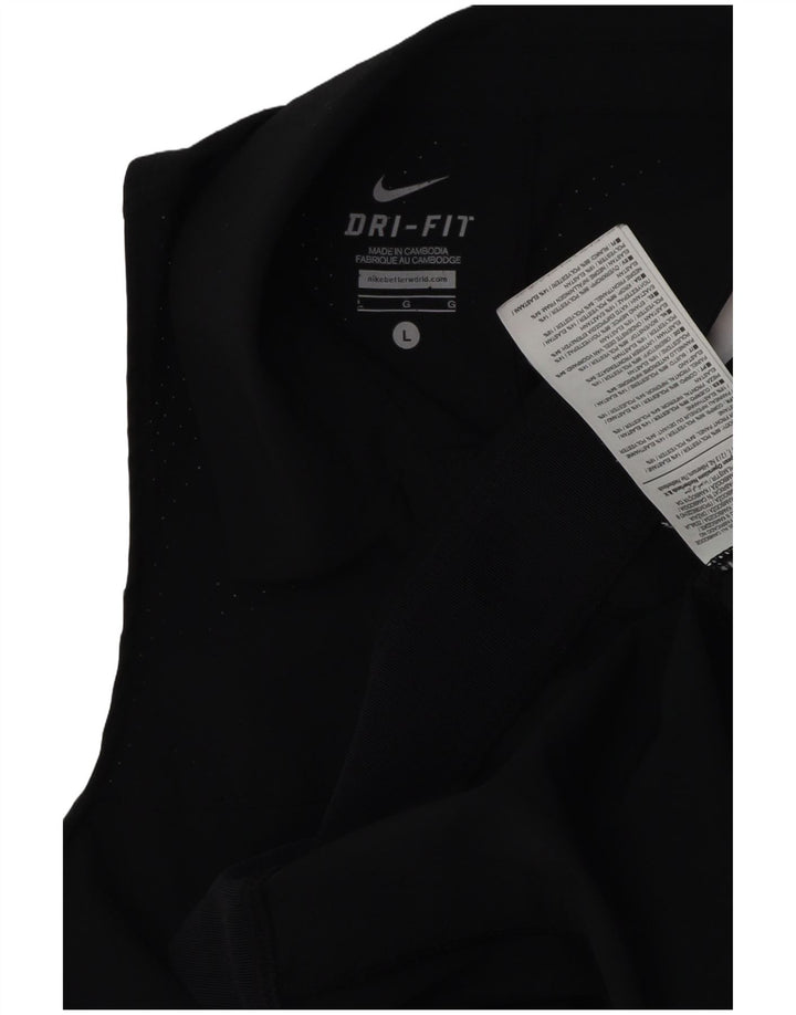 NIKE Womens Dri Fit Vest Top UK 16 Large Black Polyester