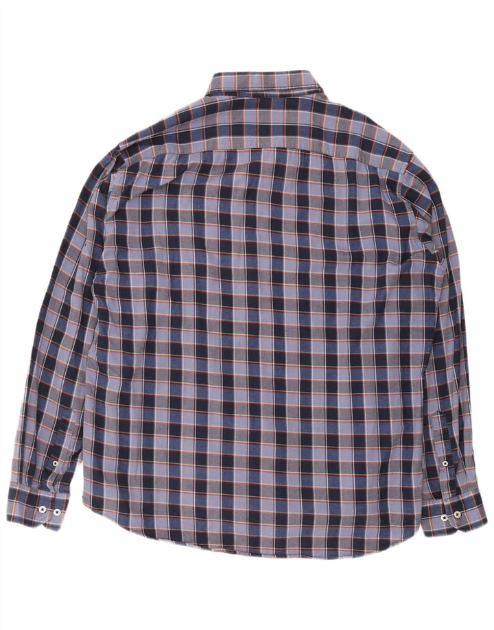 Carrera Mens Flannel Shirt 2XL Blue Check Cotton