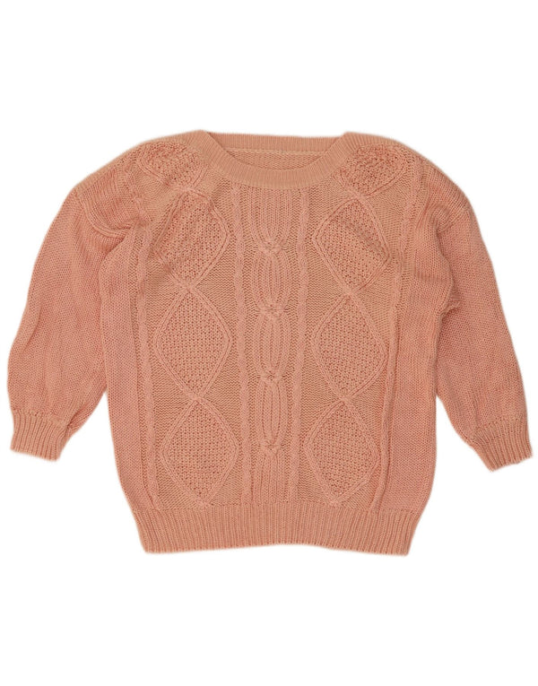 Vintage γυναικείο πουλόβερ με λαιμόκοψη UK 16 Large Pink