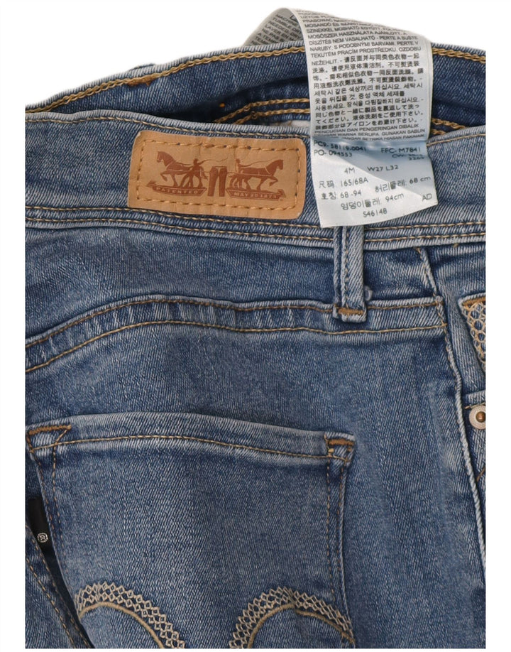LEVI'S Womens 512 Straight Jeans US 4 Small W27 L25 Blue