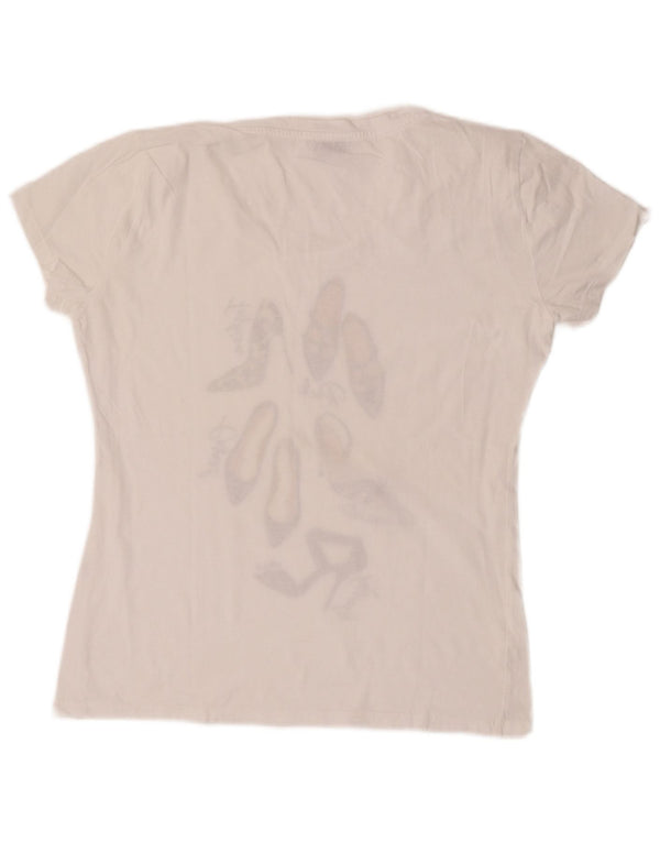 Tricou grafic Liu Jo pentru femei Top UK 14 Medium White