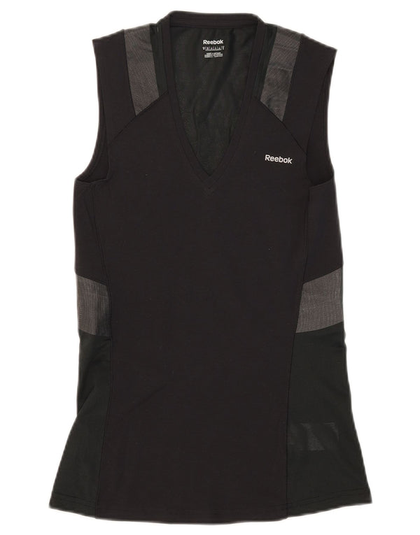 Γυναικείο γιλέκο Reebok UK 12/14 μεσαίο μαύρο χρώμα, βαμβακερό