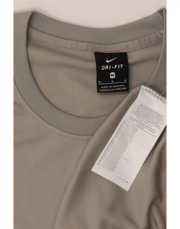 Мужская футболка Nike Dri Fit, средний серый цвет, полиэстер с цветными блоками