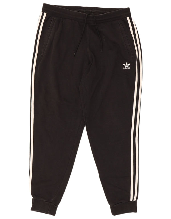 Adidas Mens Tracksuit Trousers Joggers XL Black Cotton