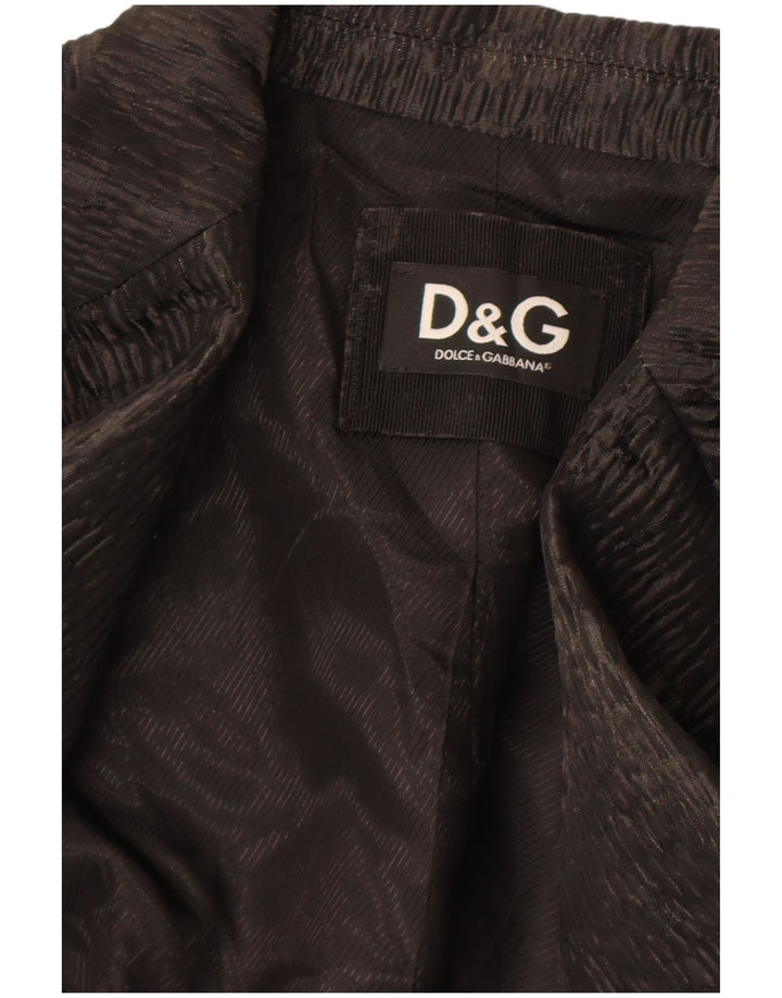 Dolce & Gabbana Womens 2 Button Blazer Jacket IT 42 Medium Black Polyester