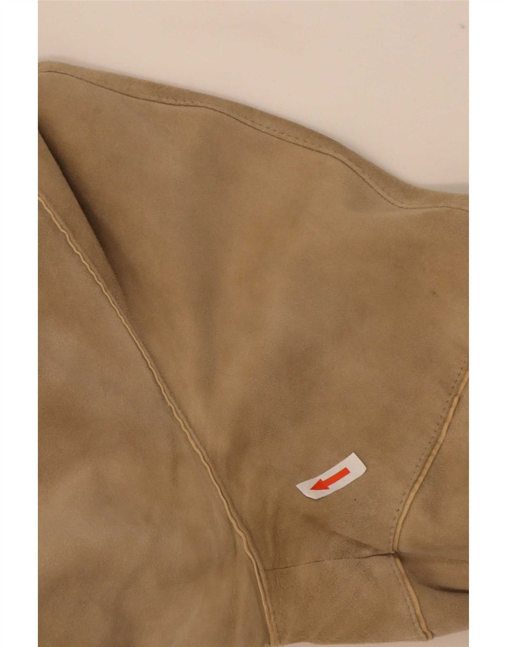 Giacca vintage reversibile in pelle scamosciata da uomo IT 48 in pelle beige medio