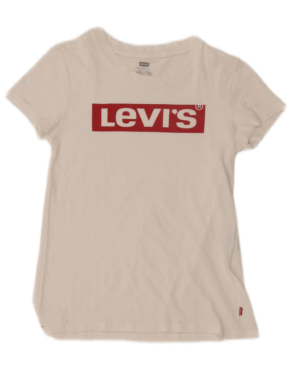 T-shirt grafica da donna Levi's Top UK 2 2XS Bianca