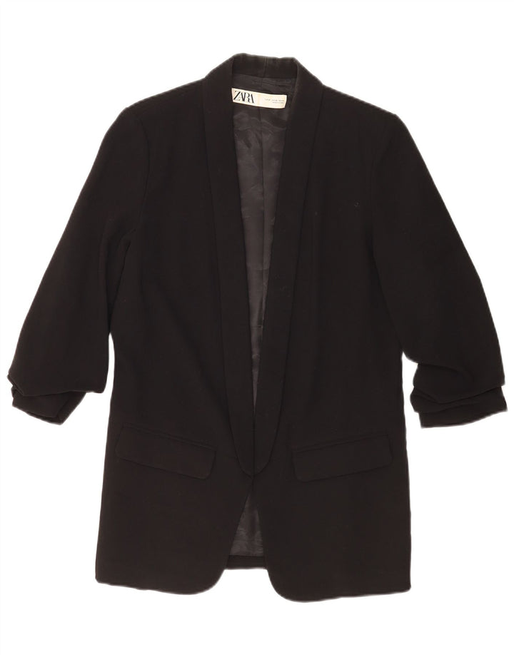 Zara Womens Oversized Blazer Jacket UK 6 XS Black Polyester
