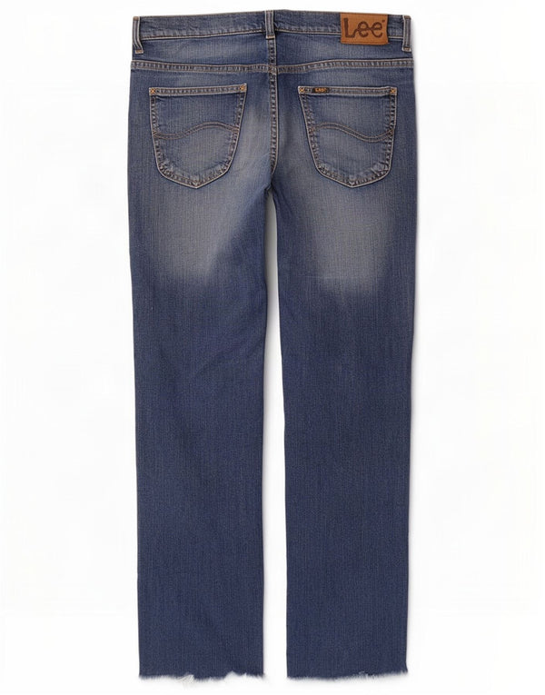 Lee Damen Brooklyn Straight Jeans W36 L30 Blaue Baumwolle