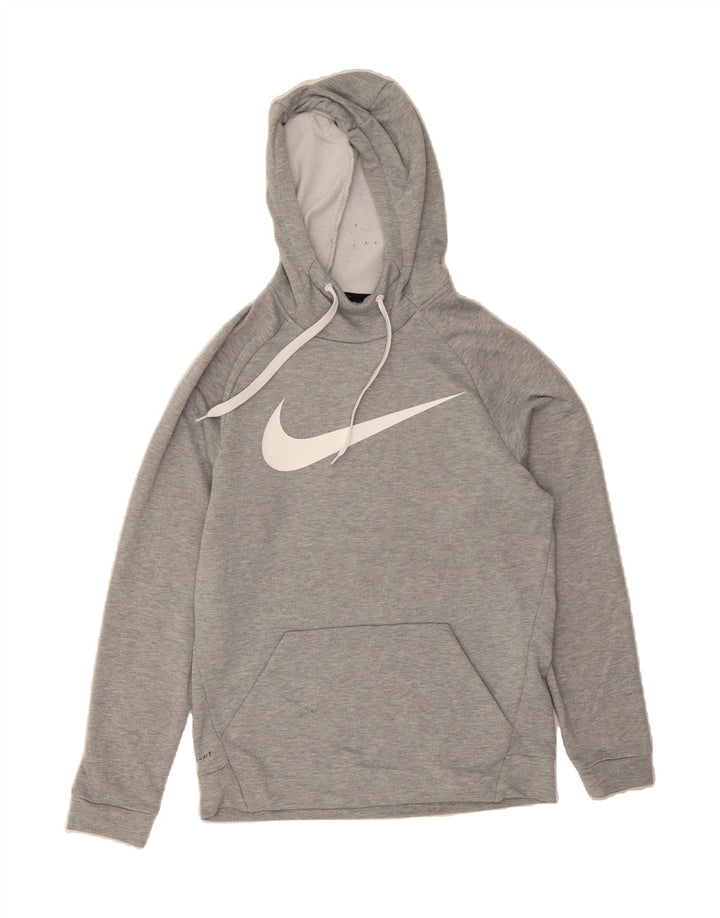 NIKE Mens Dri Fit Graphic Hoodie Jumper Small Grey Polyester Vintage Nike and Second-Hand Nike from Messina Hembry 