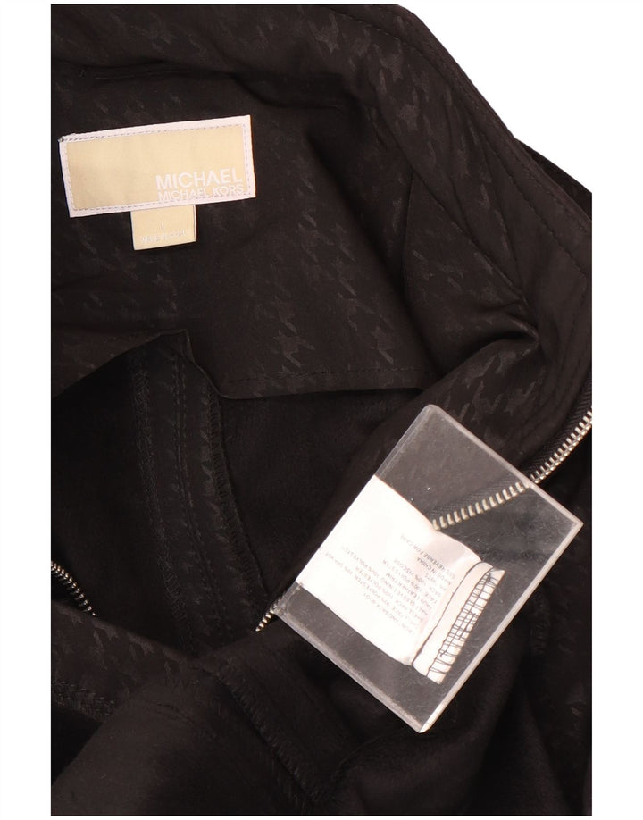 Michael Kors Dame Military Jacket UK 16 Large Black Houndstooth Polyester