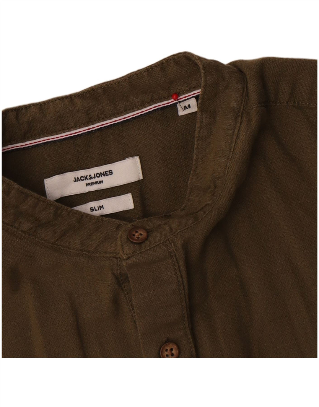 Jack & Jones Mens Premium Slim Jersey Shirt Medium Khaki Algodón
