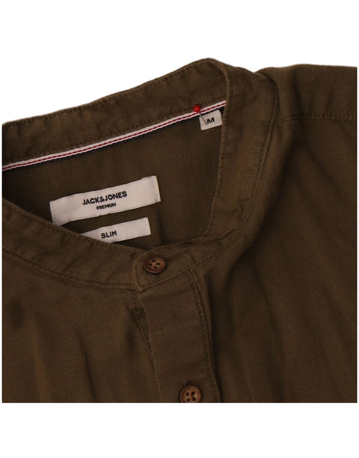 Jack & Jones Mens Premium Slim Jersey Shirt Medium Khaki Algodón