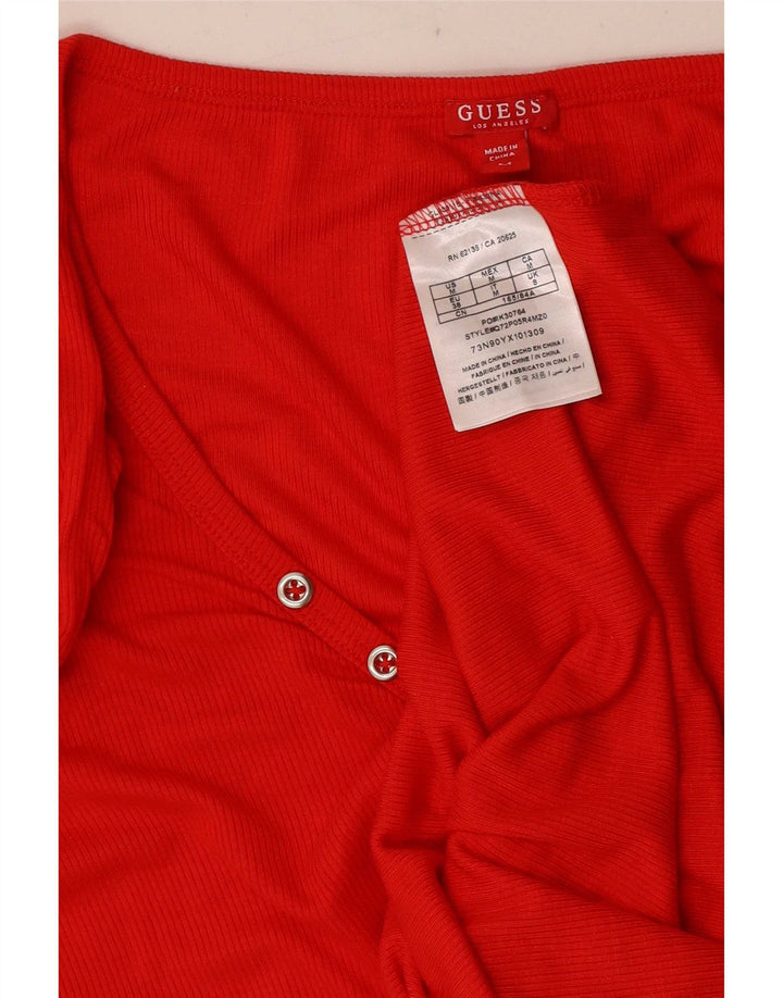 Guess Womens T-Shirt Top UK 8 Small Red Rayon