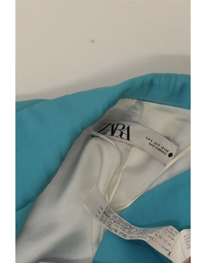 Jachetă Blazer pentru femei Zara, cu două piepturi, UK 10, poliester albastru mic