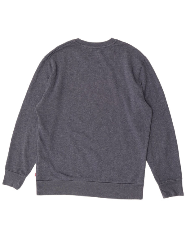 Levi's Mens Graphic Sweatshirt Jumper XL Navy Blue Flecked Cotton