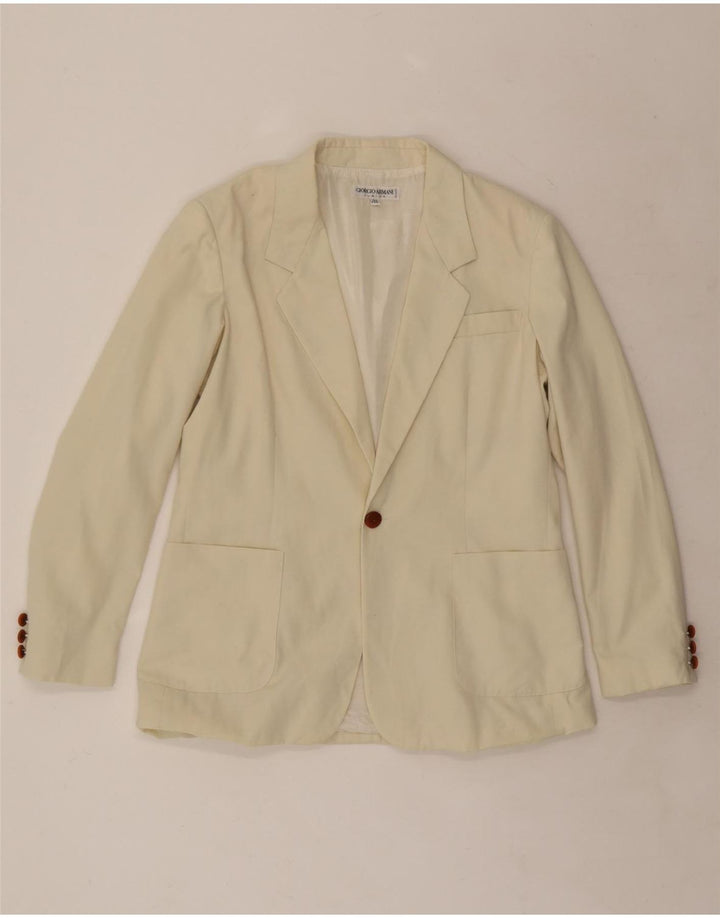 GIORGIO ARMANI Boys 1 Button Blazer Jacket 12-13 Years Off White