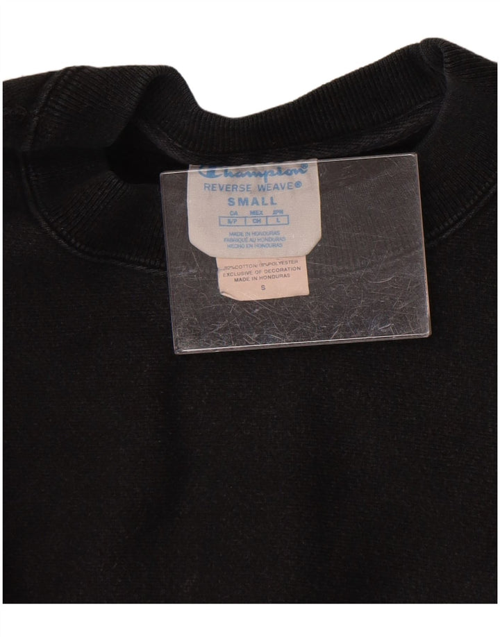 Champion Mens Reverse Weave Sweatshirt Jumper Small Black Cotton