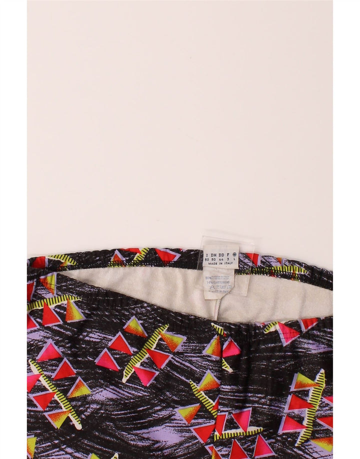 SPORTFUL Womens Leggings Large W34 L28 Black Geometric Polyester Vintage Sportful and Second-Hand Sportful from Messina Hembry 