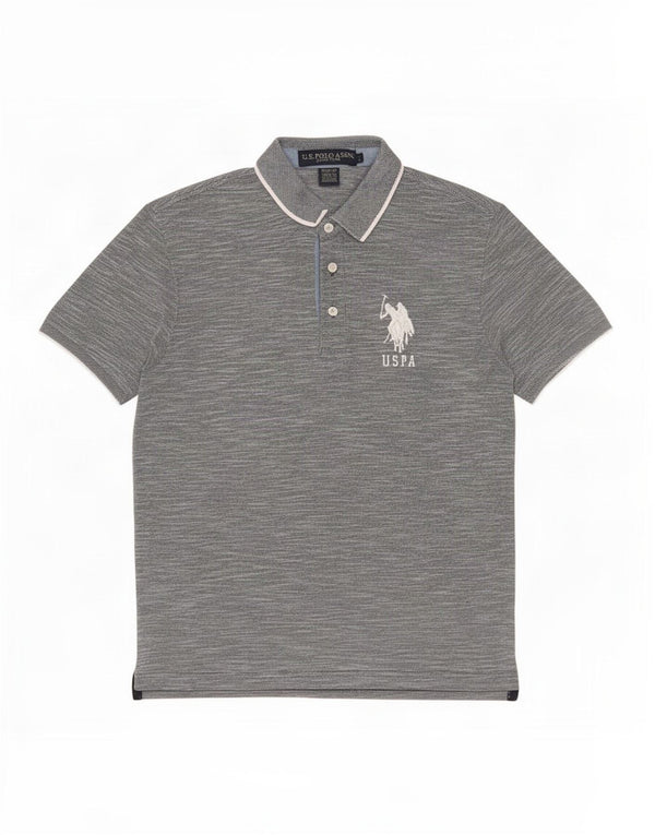 U.S. Polo Assn. Muška uska polo majica malenog sive boje s pjegama