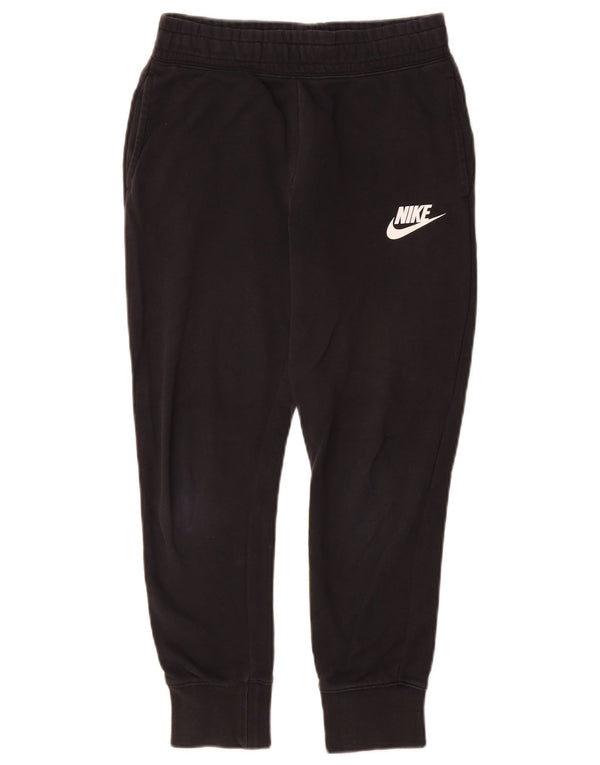 Nike Girls Tracksuit Trousers Joggers 10-11 Years Medium Black Cotton