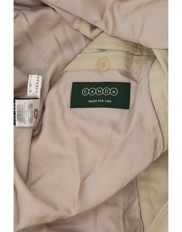 CANADA Womens Overcoat UK 18 XL Beige Colourblock Polyester Vintage Canada and Second-Hand Canada from Messina Hembry 
