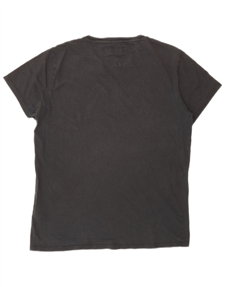 TOMMY HILFIGER Herre Regular Fit T-shirt Top Medium Sort Bomuld