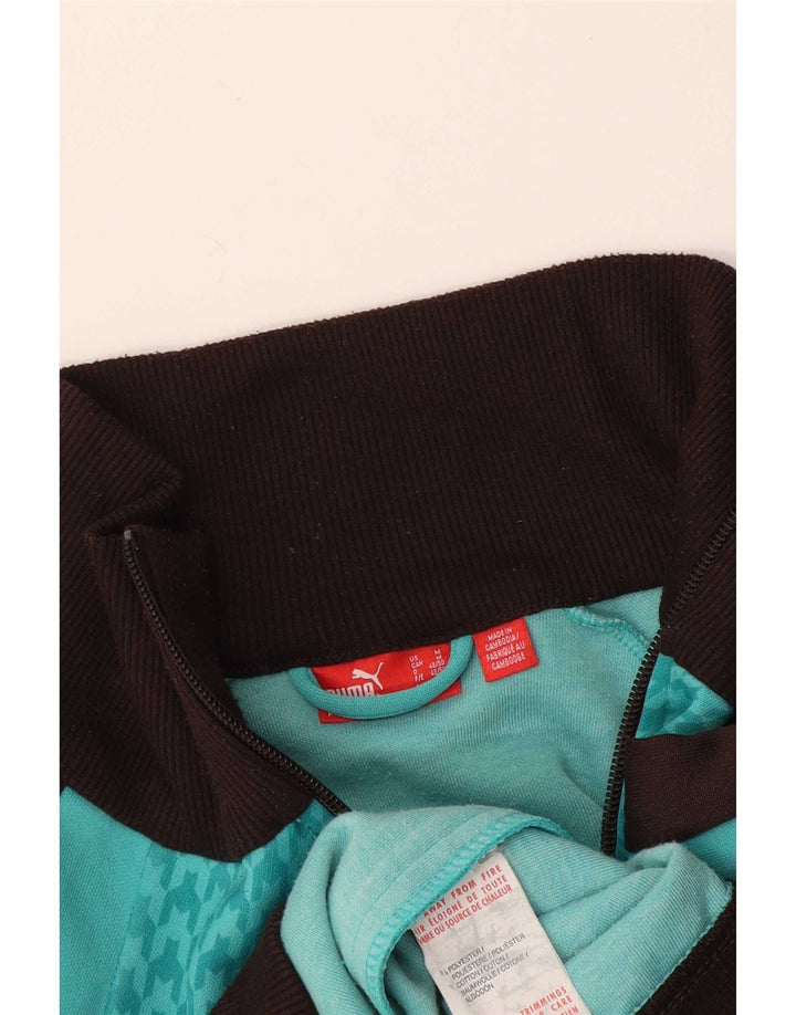 Jachetă de top pentru trening Puma pentru bărbați, albastru mediu, poliester color bloc