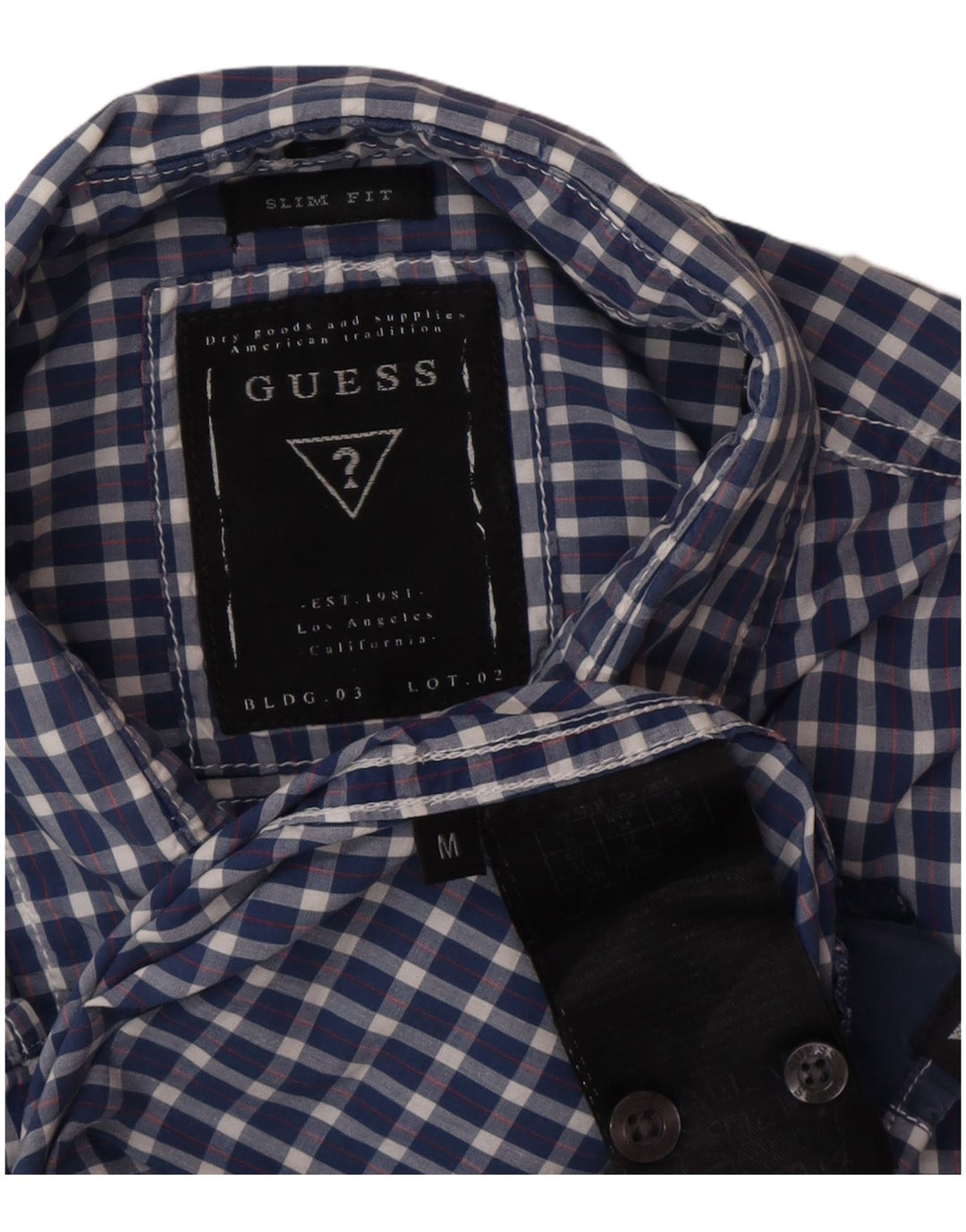 Ανδρικό πουκάμισο Guess Slim Fit Medium Blue Gingham