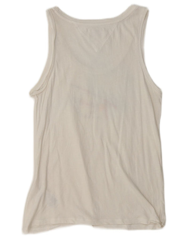 Tommy Hilfiger Top sin mangas gráfico para mujer UK 6 XS Algodón blanco