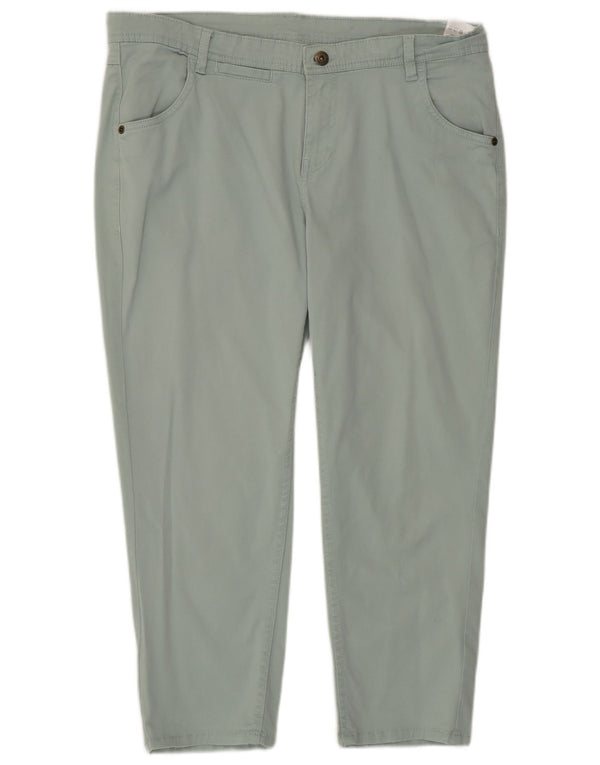 Weird Fish Slim Fit Capri-Hose für Damen, UK 14, Größe L W36 L23, grüne Baumwolle