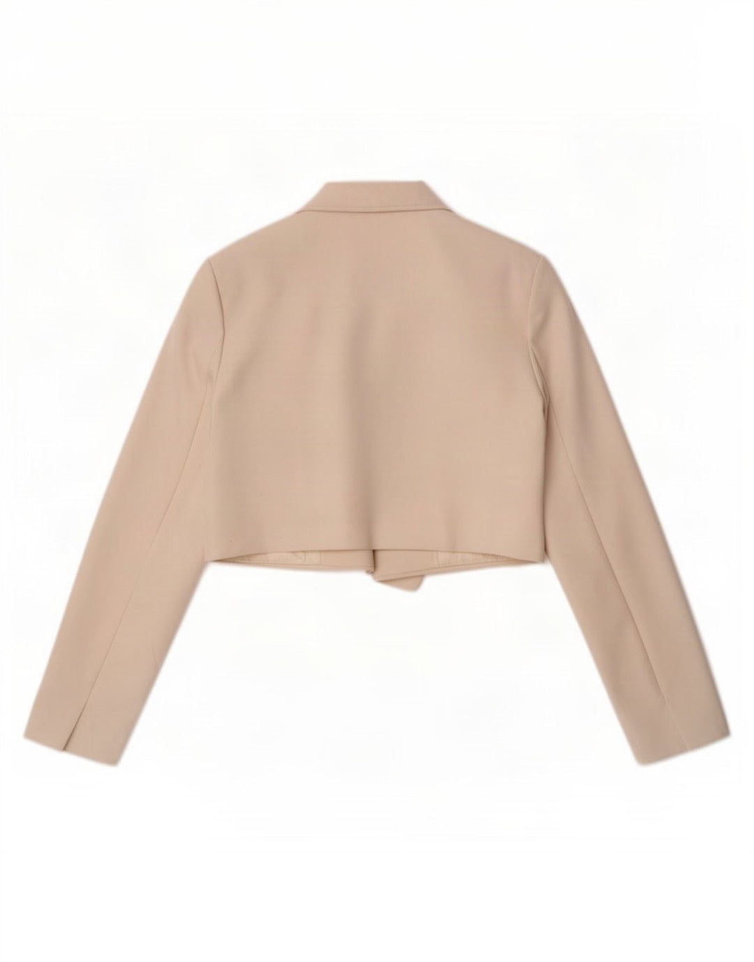 Zara Chaqueta Bolero Abierta para Mujer UK 46 Grande Poliéster Blanco Roto