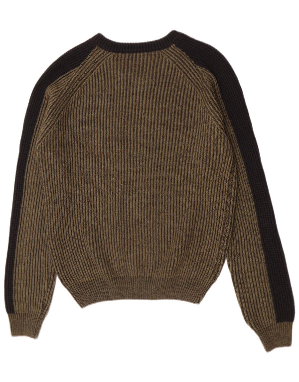 Trussardi Jeans Herre V-hals sweater Medium Khaki Colourblock