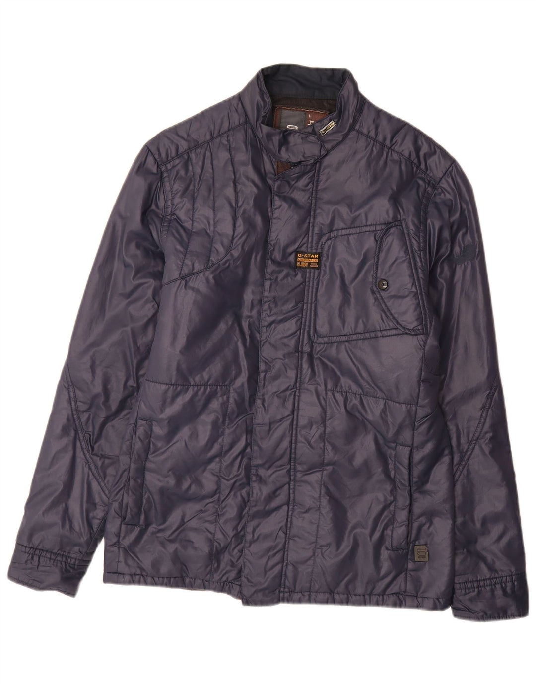 G-Star Mens Padded Jacket UK 40 Large Navy Blue Polyamide