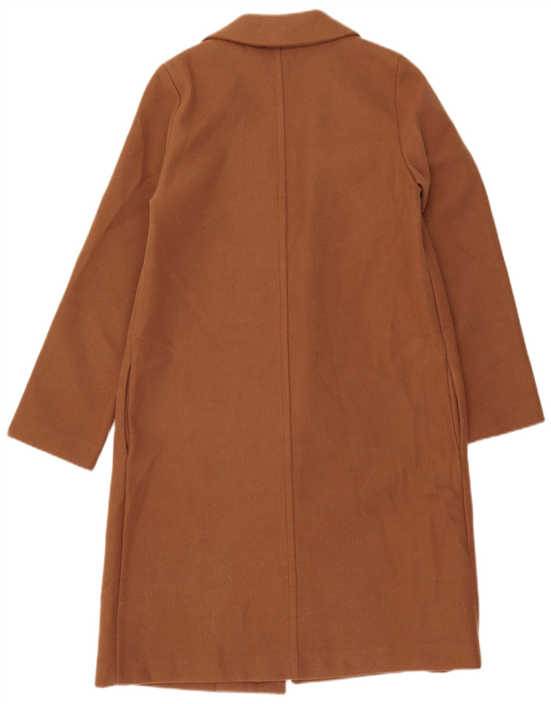Zara Womens Open Overcoat UK 10 Small Marron Polyester
