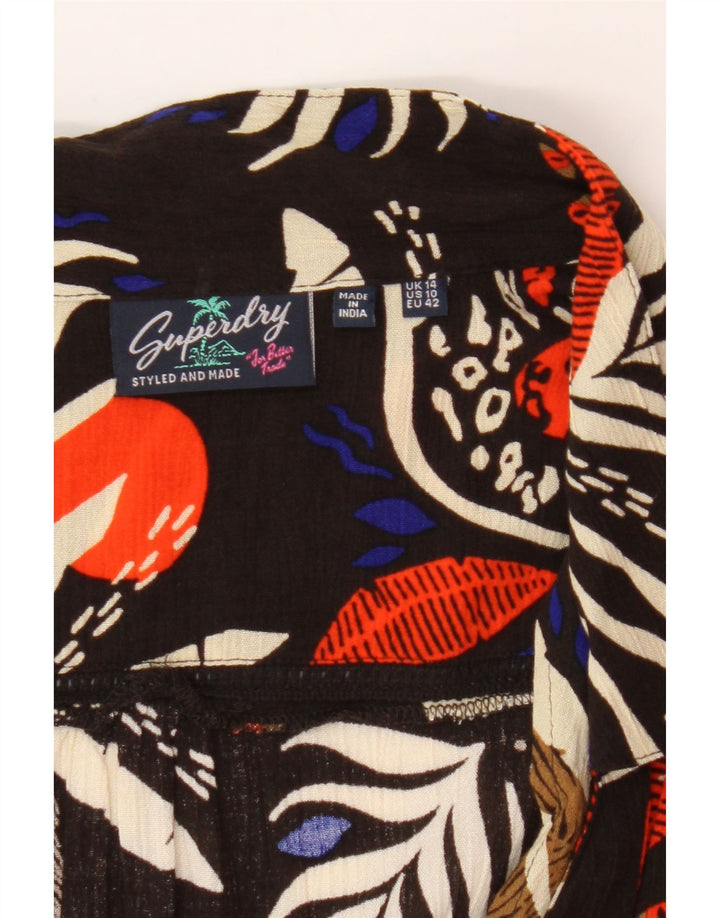 SUPERDRY Womens Playsuit UK 14 Large  Multicoloured Floral Viscose Vintage Superdry and Second-Hand Superdry from Messina Hembry 
