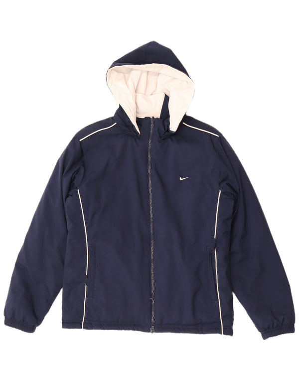Nike Vendbar hættejakke til kvinder, UK 10/12 Medium Navy Blue Colourblock