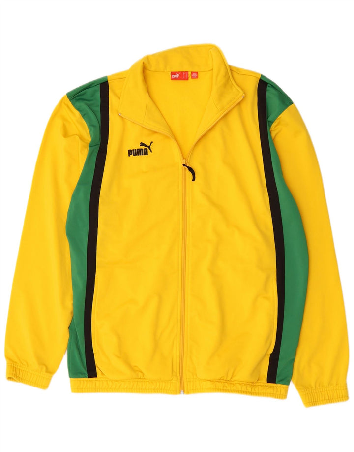Puma Veste de Survêtement Homme Jaune Moyen Polyester Colorblock