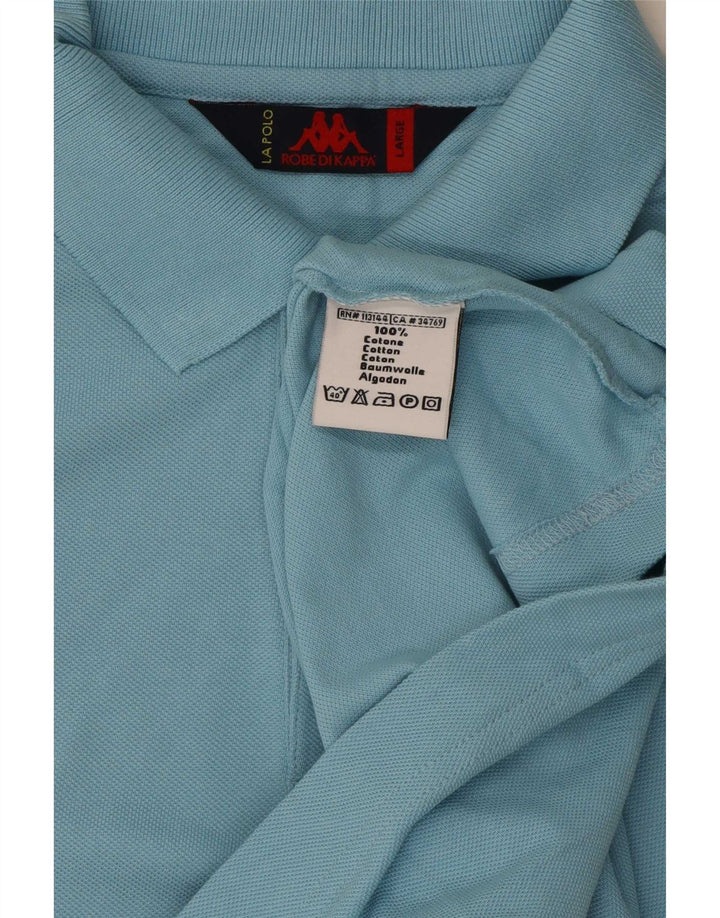 Kappa Mens Polo Shirt Large Blue Cotton
