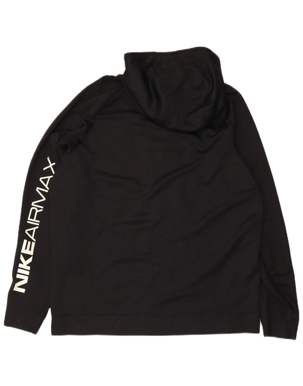 Nike Pull à capuche zippé graphique pour homme XL en coton noir