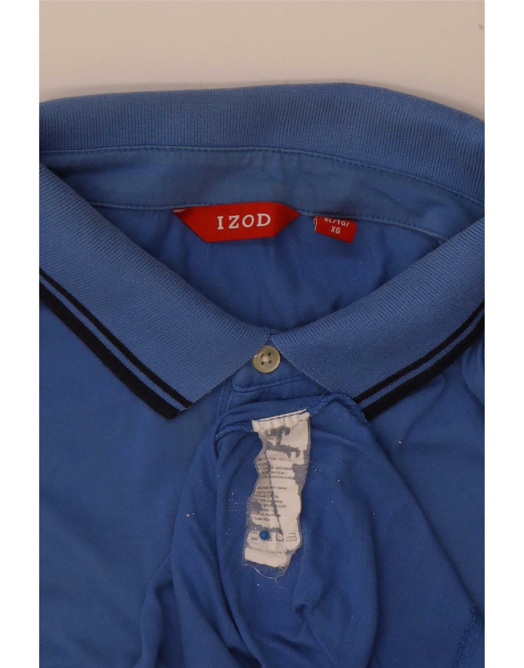 Izod Mens Polo Shirt XL Blue Cotton