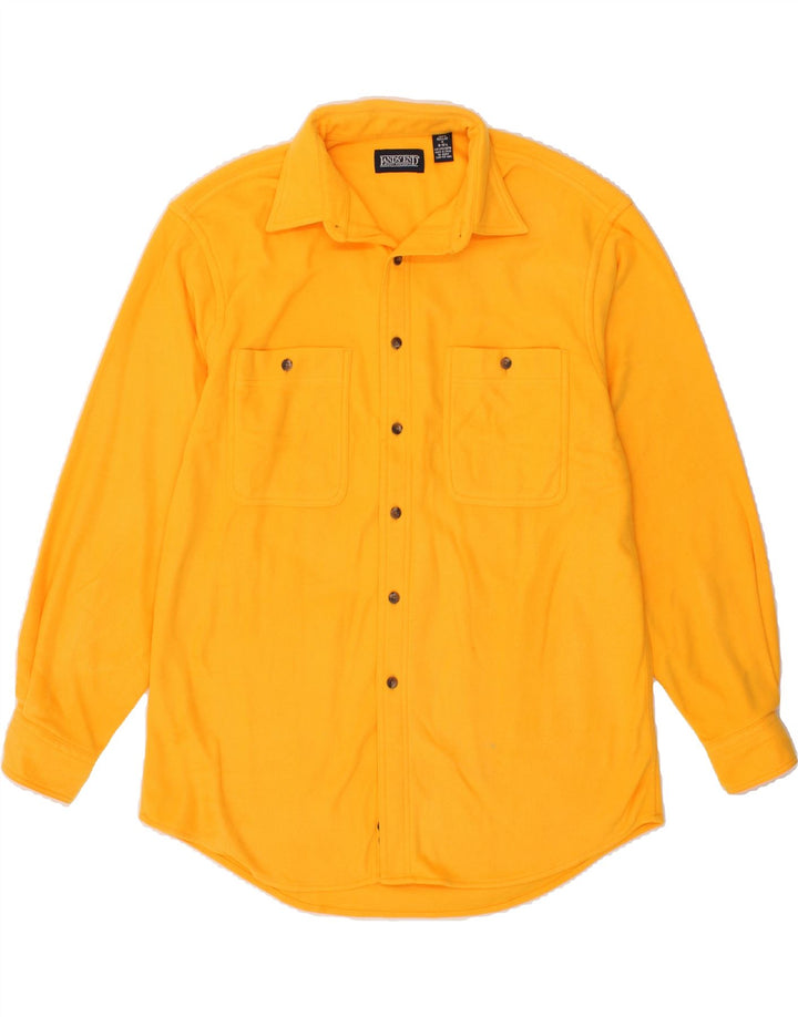 LANDS END Mens Shirt Size 15 15 1/2 Medium Yellow Polyester Vintage Lands End and Second-Hand Lands End from Messina Hembry 