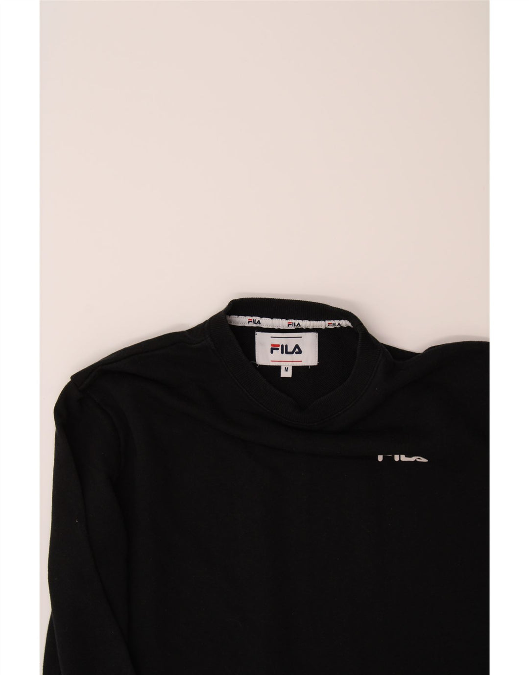 FILA Womens Sweatshirt Jumper UK 14 Medium Black Cotton Vintage Fila and Second-Hand Fila from Messina Hembry 