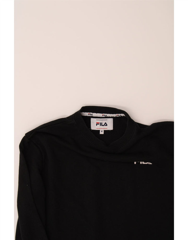 FILA Womens Sweatshirt Jumper UK 14 Medium Black Cotton Vintage Fila and Second-Hand Fila from Messina Hembry 