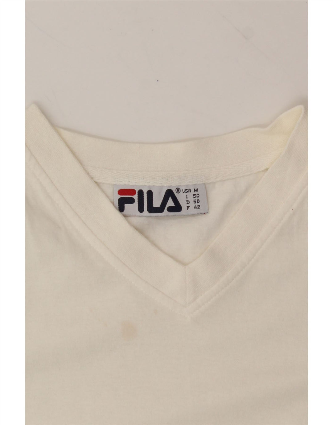 FILA Mens T-Shirt Top IT 50 Medium White Cotton Vintage Fila and Second-Hand Fila from Messina Hembry 