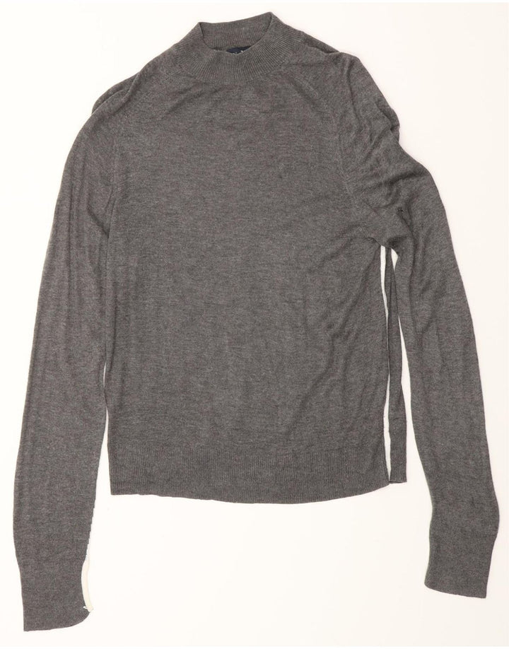 ZARA Womens Turtle Neck Jumper Sweater UK 12 Medium Grey Viscose