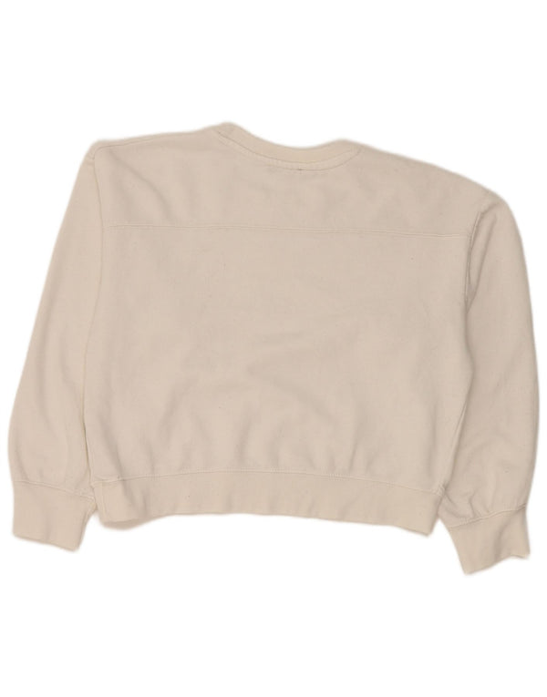 Felpa corta da donna Zara UK 14 poliestere bianco medio