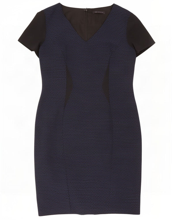 Marks & Spencer Damen Etuikleid UK 14 Mittel Marineblau Farbblock